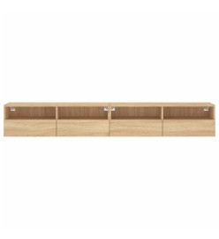 Meubles TV muraux 2pcs chêne sonoma 100x30x30cm bois ingénierie