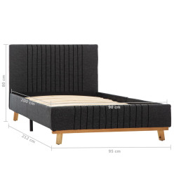 Cadre de lit Gris foncé Tissu 90 x 200 cm