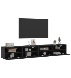 Meubles TV muraux 2 pcs noir 100x30x30 cm bois d'ingénierie