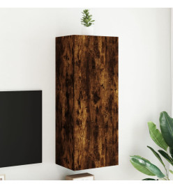 Meuble TV mural chêne fumé 40,5x30x102 cm bois d'ingénierie