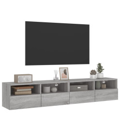 Meubles TV muraux 2pcs sonoma gris 80x30x30cm bois d'ingénierie