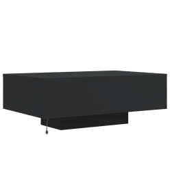 Table basse avec lumières LED noir 85x55x31 cm