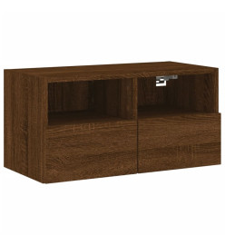 Meuble TV mural chêne marron 60x30x30 cm bois d'ingénierie