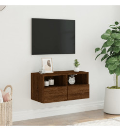 Meuble TV mural chêne marron 60x30x30 cm bois d'ingénierie