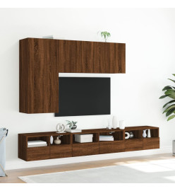 Meuble TV mural chêne marron 60x30x30 cm bois d'ingénierie