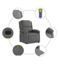 Fauteuil inclinable de massage électrique gris foncé tissu