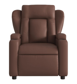 Fauteuil de massage inclinable électrique marron similicuir