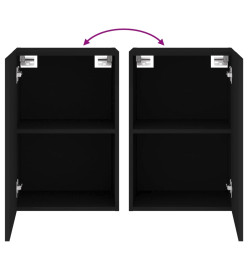 Meubles TV muraux 2 pcs noir 40,5x30x60 cm bois d'ingénierie