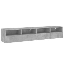 Meubles TV muraux 2 pcs gris béton 80x30x30cm bois d'ingénierie