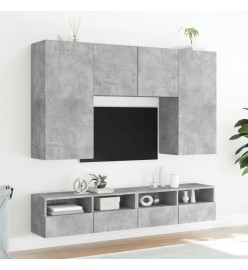 Meubles TV muraux 2 pcs gris béton 80x30x30cm bois d'ingénierie