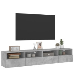 Meubles TV muraux 2 pcs gris béton 80x30x30cm bois d'ingénierie