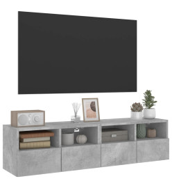 Meubles TV muraux 2 pcs gris béton 60x30x30cm bois d'ingénierie