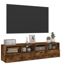 Meubles TV muraux 2 pcs chêne fumé 60x30x30cm bois d'ingénierie