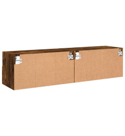 Meubles TV muraux 2 pcs chêne fumé 60x30x30cm bois d'ingénierie