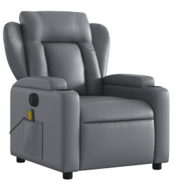 Fauteuil de massage inclinable électrique gris similicuir