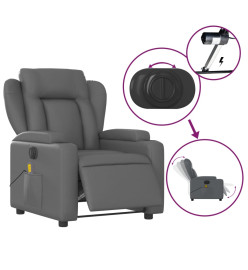 Fauteuil de massage inclinable électrique gris similicuir