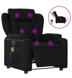 Fauteuil de massage inclinable électrique noir similicuir