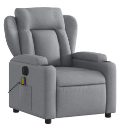 Fauteuil de massage inclinable électrique gris clair tissu