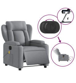 Fauteuil de massage inclinable électrique gris clair tissu