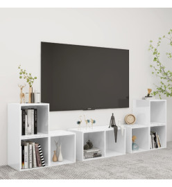 Ensemble de meubles TV 6 pcs Blanc Aggloméré