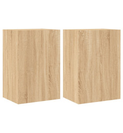 Meubles TV muraux 2 pcs chêne sonoma 40,5x30x60 cm