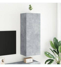 Meuble TV mural gris béton 40,5x30x102 cm bois d'ingénierie