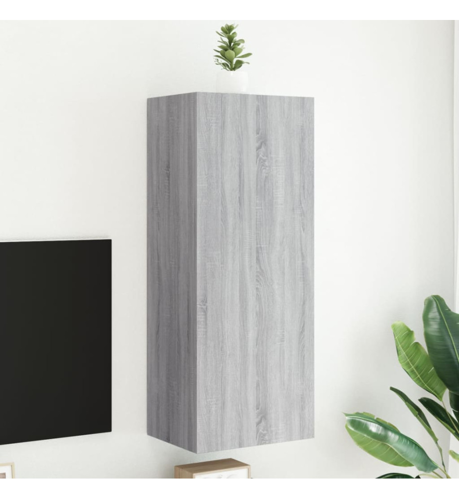 Meuble TV mural sonoma gris 40,5x30x102 cm bois d'ingénierie