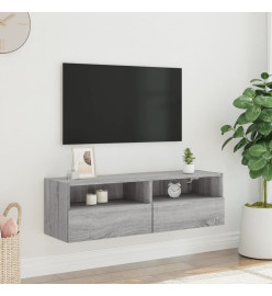 Meuble TV mural sonoma gris 100x30x30 cm bois d'ingénierie