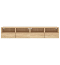 Meubles TV muraux 2 pcs chêne sonoma 80x30x30cm bois ingénierie