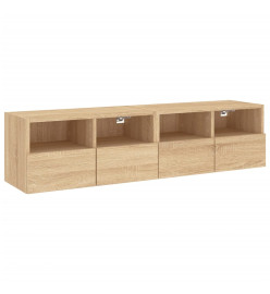 Meubles TV muraux 2 pcs chêne sonoma 60x30x30cm bois ingénierie