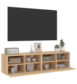 Meubles TV muraux 2 pcs chêne sonoma 60x30x30cm bois ingénierie