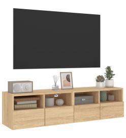 Meubles TV muraux 2 pcs chêne sonoma 60x30x30cm bois ingénierie