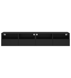 Meubles TV muraux 2 pcs noir 80x30x30 cm bois d'ingénierie