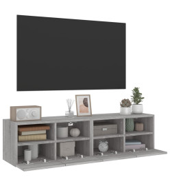 Meubles TV muraux 2pcs sonoma gris 60x30x30cm bois d'ingénierie