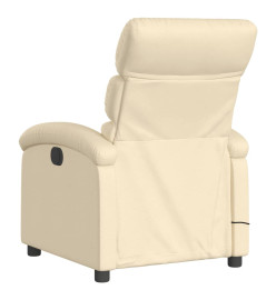 Fauteuil inclinable de massage électrique crème tissu