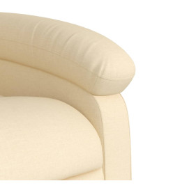 Fauteuil inclinable de massage électrique crème tissu