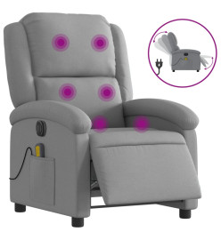 Fauteuil de massage inclinable électrique gris clair tissu