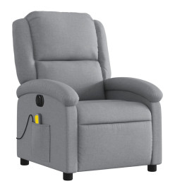 Fauteuil de massage inclinable électrique gris clair tissu