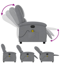 Fauteuil de massage inclinable électrique gris clair tissu