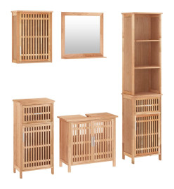 Ensemble de meubles de salle de bain 5 pcs bois massif de noyer