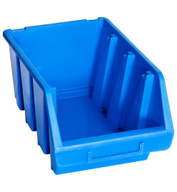 Bacs de rangement empilables 20 pcs bleu plastique