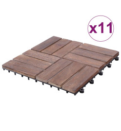 Carreaux de terrasse 11 pcs 30x30 cm bois récupération massif