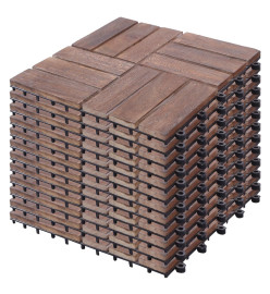 Carreaux de terrasse 11 pcs 30x30 cm bois récupération massif