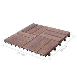 Carreaux de terrasse 11 pcs 30x30 cm bois récupération massif