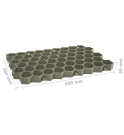 Grilles d'herbe 16 pcs vert 60x40x3 cm plastique