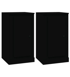 Buffets 2 pcs noir 37,5x35,5x67,5 cm bois d'ingénierie