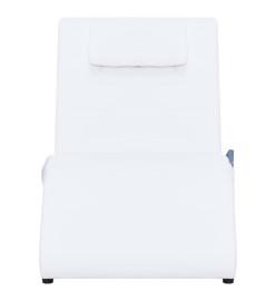 Chaise longue de massage avec oreiller Blanc Similicuir