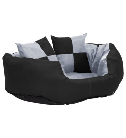 Coussin réversible lavable pour chien Gris et noir 65x50x20 cm