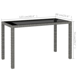 Meuble à dîner de jardin 6 pcs et coussins Résine tressée Gris