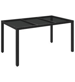 Ensemble à dîner de jardin et coussins 7pcs Noir Résine tressée